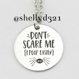 Wholesale Lot of 6 - DON'T SCARE ME I POOP EASILY Necklaces - Funny Gift Spider